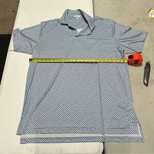 Peter Millar Polo Shirt Mens XL Blue Summer Comfort Pineapple Skull Golf